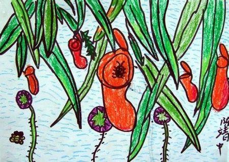 树下吃瓜的绘画,一幅描绘夏日悠闲生活的绘画